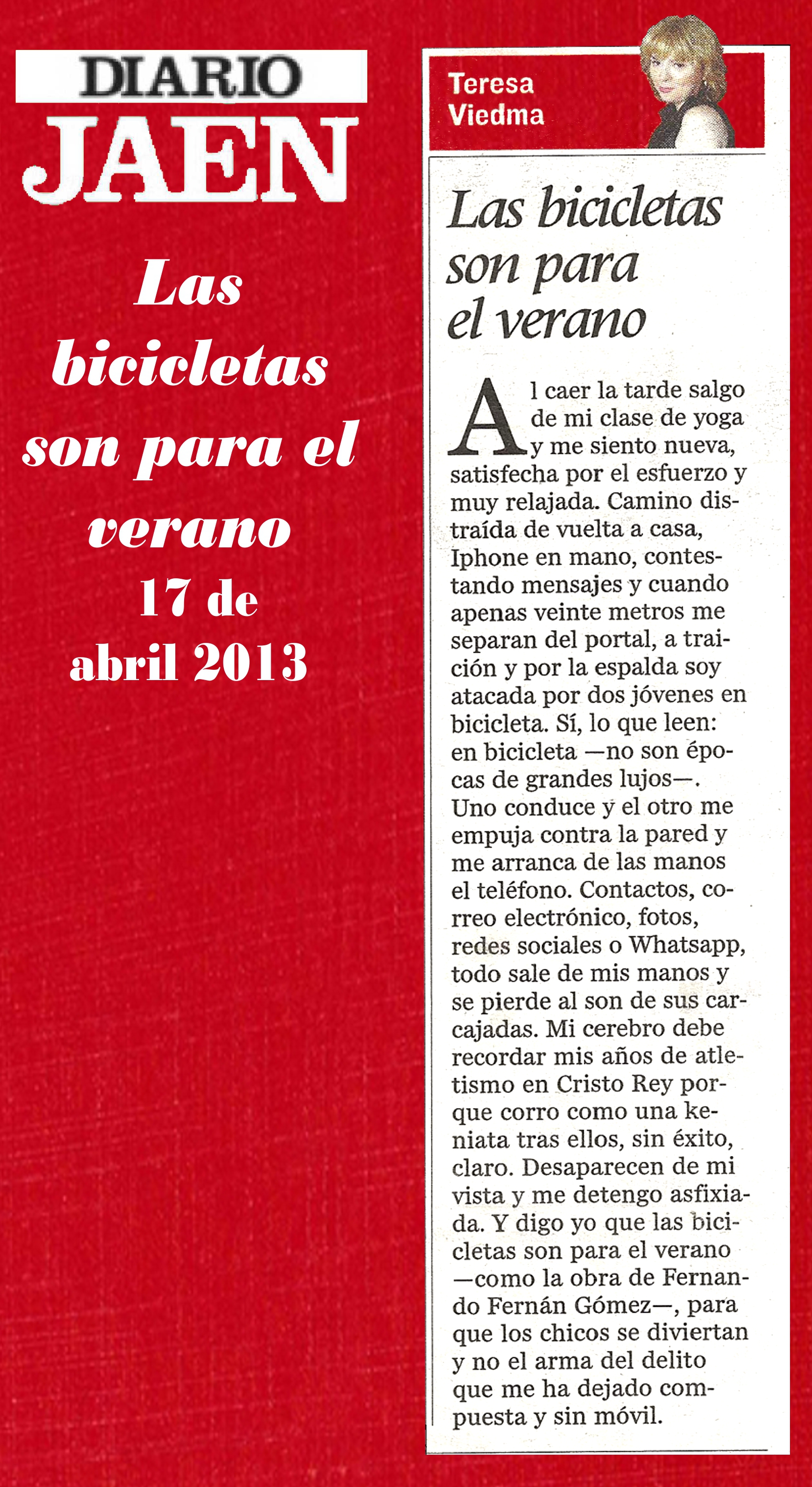 17042013 LAS BICICLETAS SON PARA EL VERANO